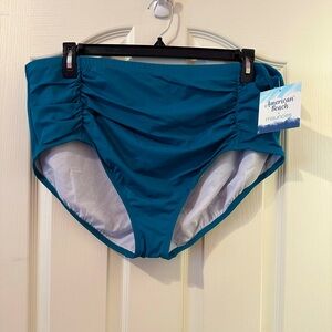Maurice’s High Waisted Ruched Side Swim Bottom Color Turquoise Size 2X NWT